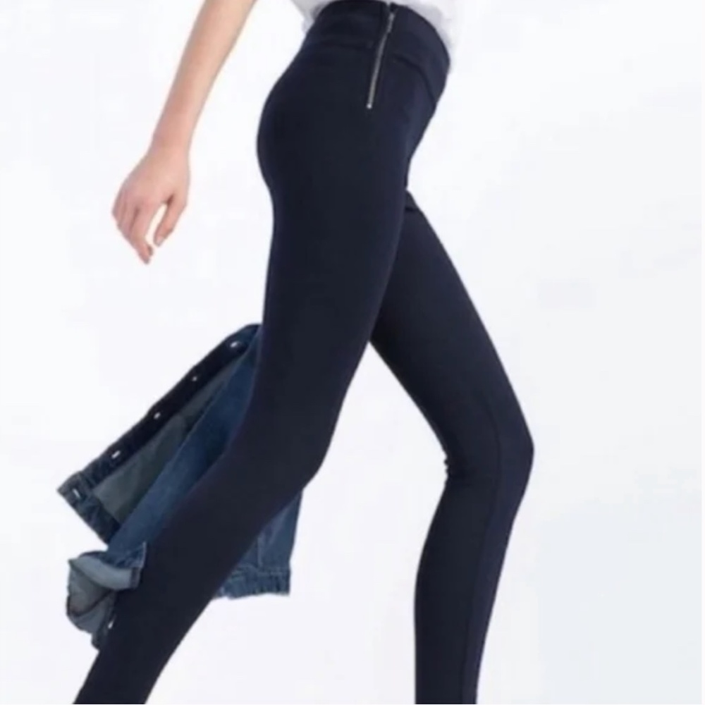 Zara Trafaluc Navy Two Side Zipper Pants